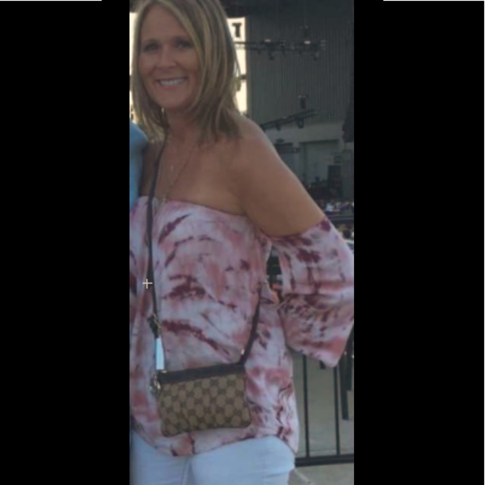On The Road by YFB Off The Shoulder Tye Dye Top